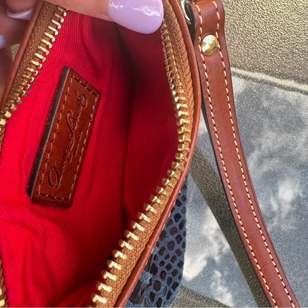 Dooney & Bourke Blue and Brown Snakeskin Wristlet - Picture 3 of 3